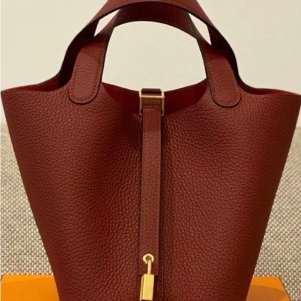 Hermes Rouge H Gold Hardware Picotin 18 Brand New with Box
